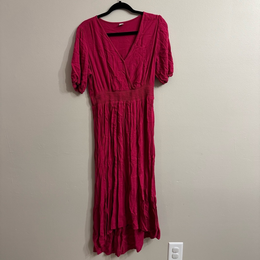 Old Navy Dark Pink Midi Dress | Women’s Size Medium